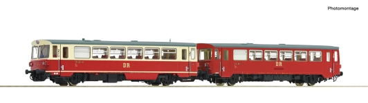Roco 7700013 - H0 - Dieseltriebwagen BR 174 mit Beiwagen, DR, Ep. IV